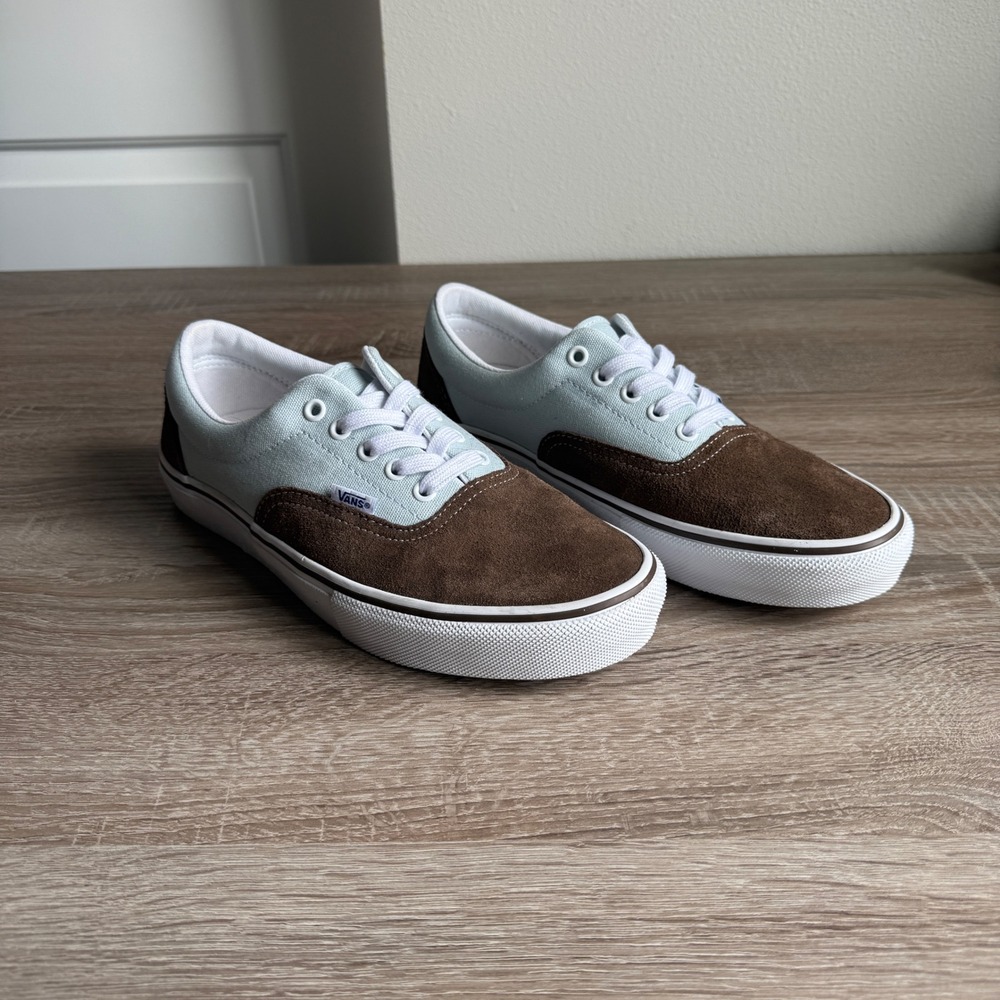 Vans Skate Era Brown Suede Light Blue Low Top Sneakers Mens‎ 9.5 VN000ECRCL1